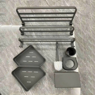  Bộ Phụ Kiện Nhà Tắm Màu  6 Món Inox 304 Cao Cấp Chống Gỉ Sang Trọng & Tiện Lợi 