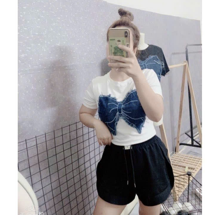 Áo Croptop nơ Kiểu Nữ Thun Ôm Body