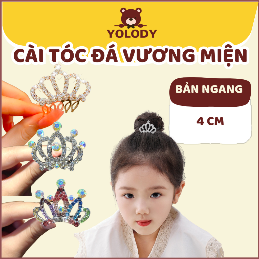 Cài Tóc Hình Vương Miện Đính Đá Lấp Lánh Cho Bé Gái