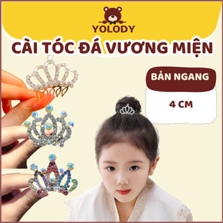 Cài tóc hình vương miện đính đá lấp lánh cho bé gái