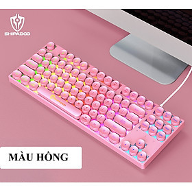 Bàn phím giả cơ SHIPADOO K87 Nút tròn đèn led 7 màu cực đẹp
