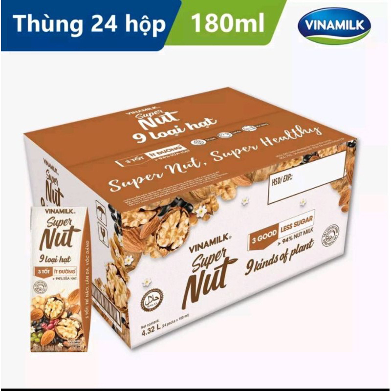 Sữa hạt vinamilk 24 hộp x 180ml