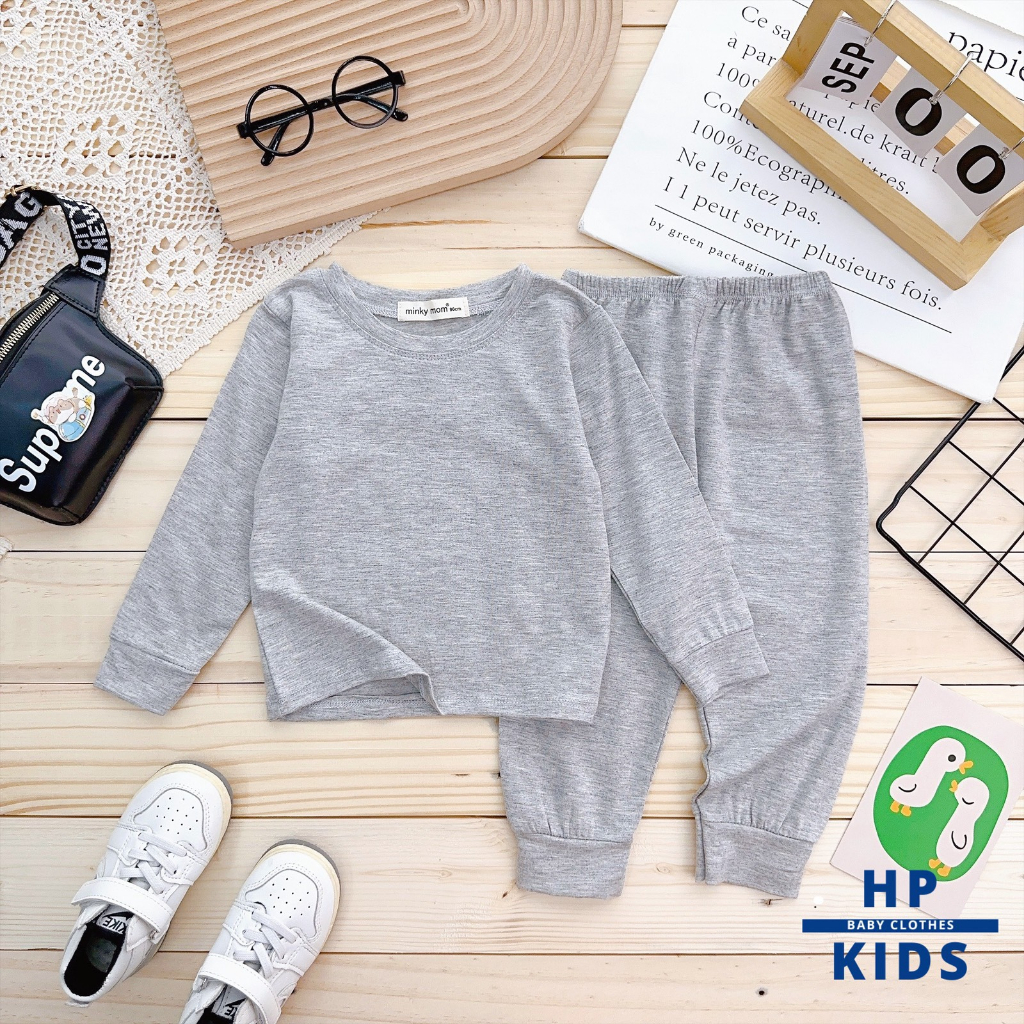 Bộ dài trơn basic  Minky Mom, 7 màu tươi mát, vải thun lạnh mềm mịn cho bé
