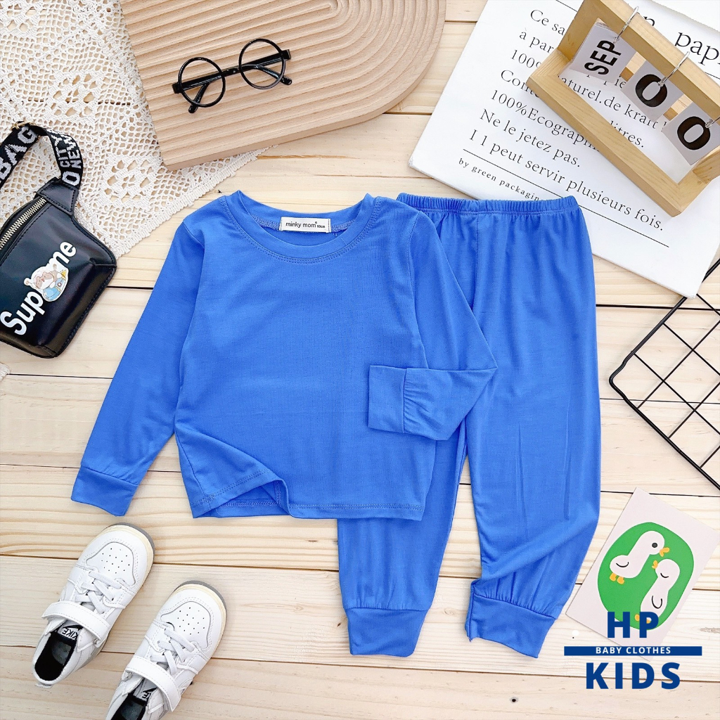 Bộ dài trơn basic  Minky Mom, 7 màu tươi mát, vải thun lạnh mềm mịn cho bé