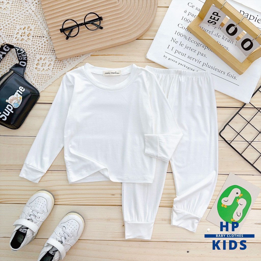 Bộ dài trơn basic  Minky Mom, 7 màu tươi mát, vải thun lạnh mềm mịn cho bé