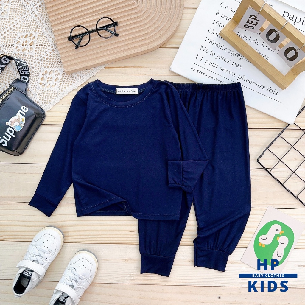 Bộ dài trơn basic  Minky Mom, 7 màu tươi mát, vải thun lạnh mềm mịn cho bé