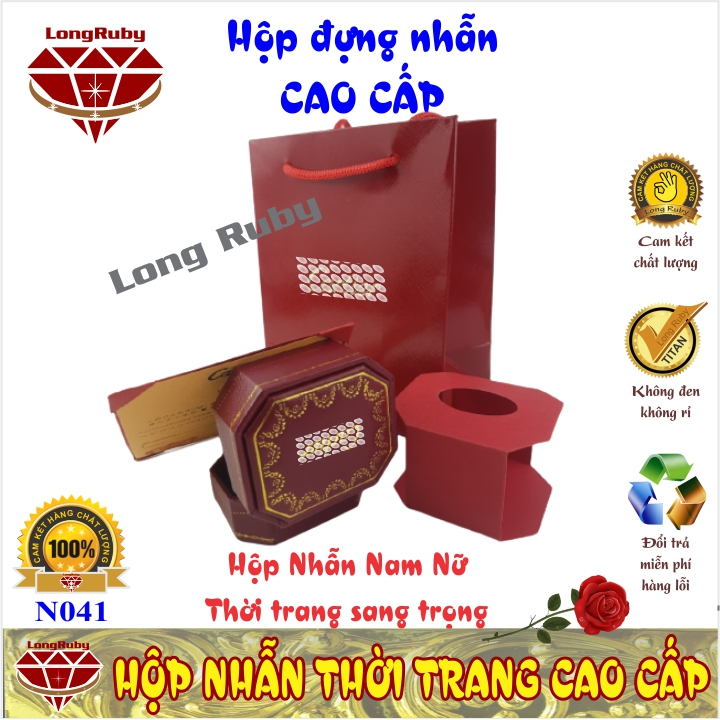 Nhẫn Nam Nữ Thời Trang Trắng, Vàng, Hồng | Nhẫn Cặp Đôi Titan Đính Đá Lịch Lãm