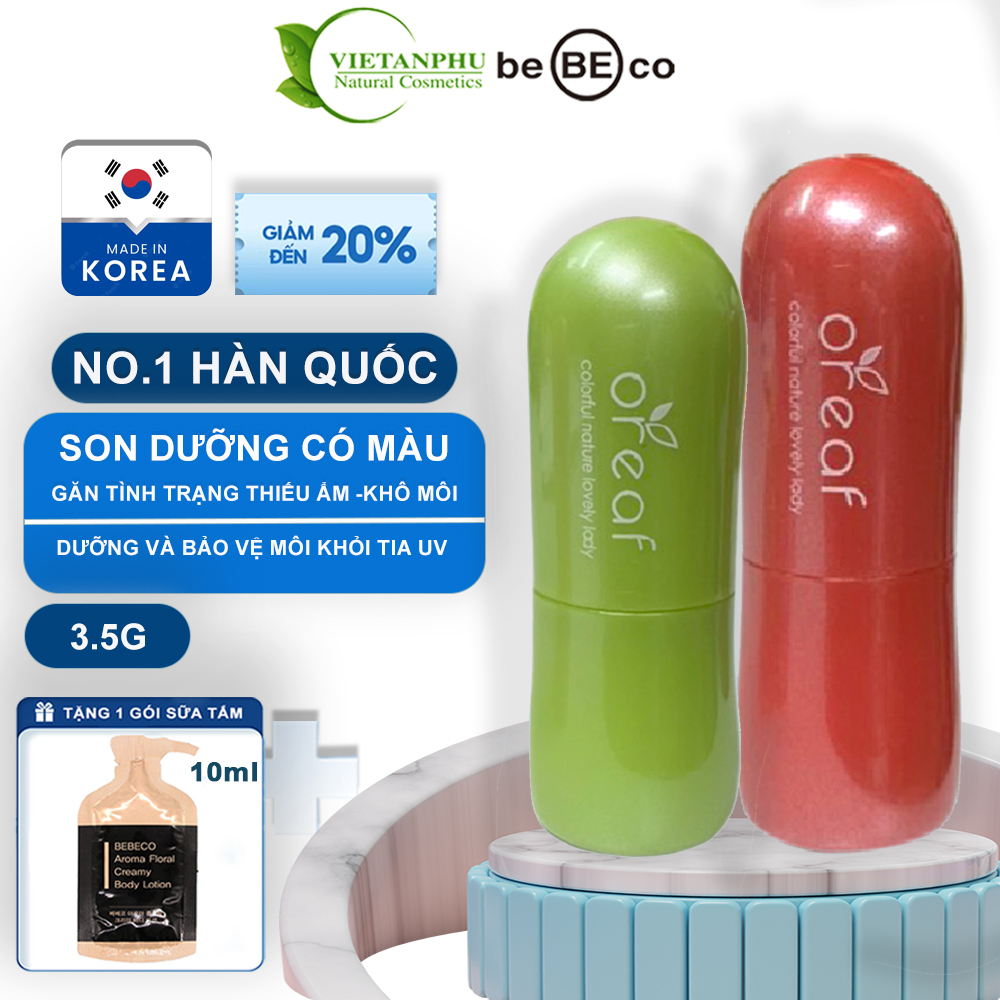 Son dưỡng môi lâu phai giúp dưỡng môi luôn mềm mại -BEBECO OREAF VARY COLOR LIP 3,5g
