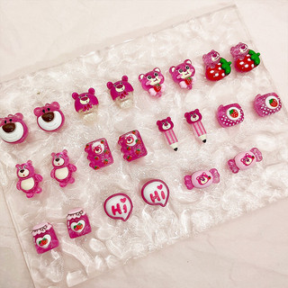 Set charm gấu dâu trang trí móng