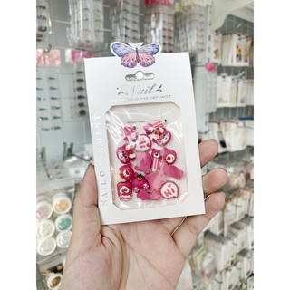 Set charm gấu dâu trang trí móng