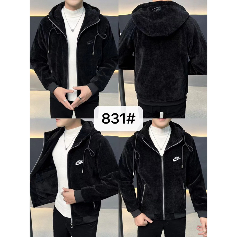 Áo vân nhung lv xọc kẻ gucci có nón có thể  tháo  rời  được  vân nhung  bên trong  lót lông