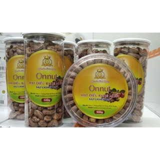 Hộp 500gr hạt điều rang muối vỏ lụa loại A+ Bình Phước - loại nguyên hạt/ vỡ