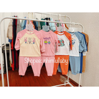 Bộ cài vai dài tay raglan bé gái Lullaby 2023