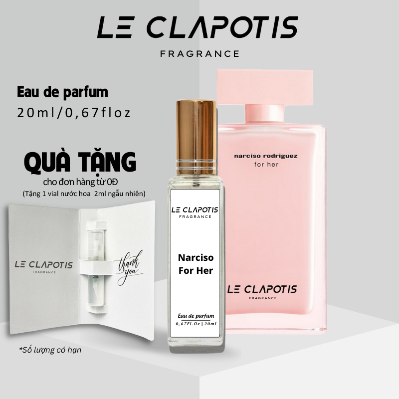 Nước Hoa Nữ Narciso For Her edp chính hãng Le Clapotis 20ml thơm lâu hương quyến rũ sang trọng