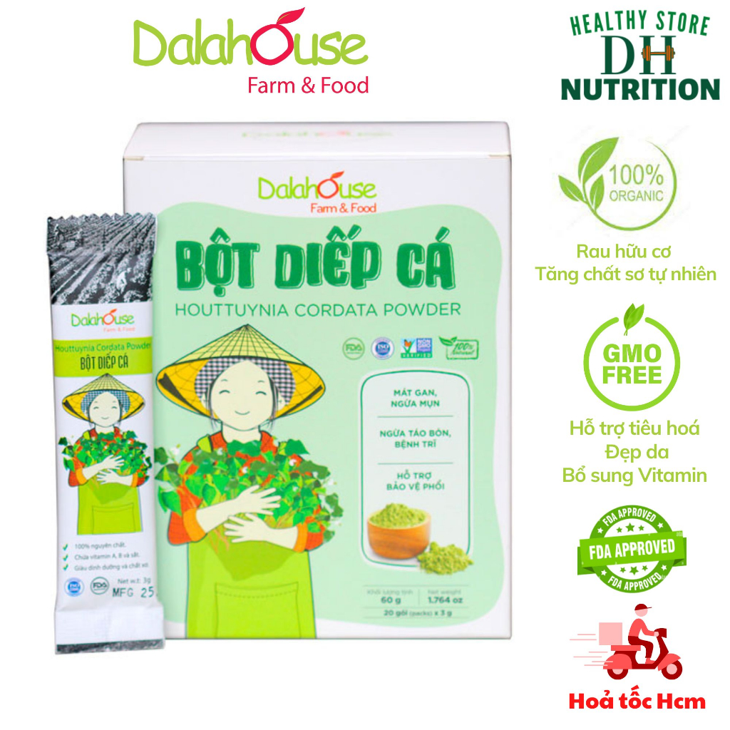 Bột Rau Diếp Cá Hữu Cơ Sấy Lạnh Nguyên Chất Dalahouse