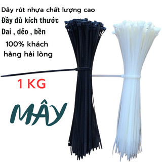 1kg dây rút nhựa , dây thít nhựa , lạt nhựa. màu đen và trắng đủ size 10cm 15cm 20cm 25cm 30cm 40cm 50cm