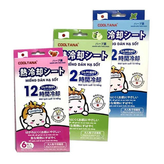 Miếng dán hạ sốt cooling sheet apple / doctor cool gel / Japan Technology cooltana doctorcool Hộp 06 miếng