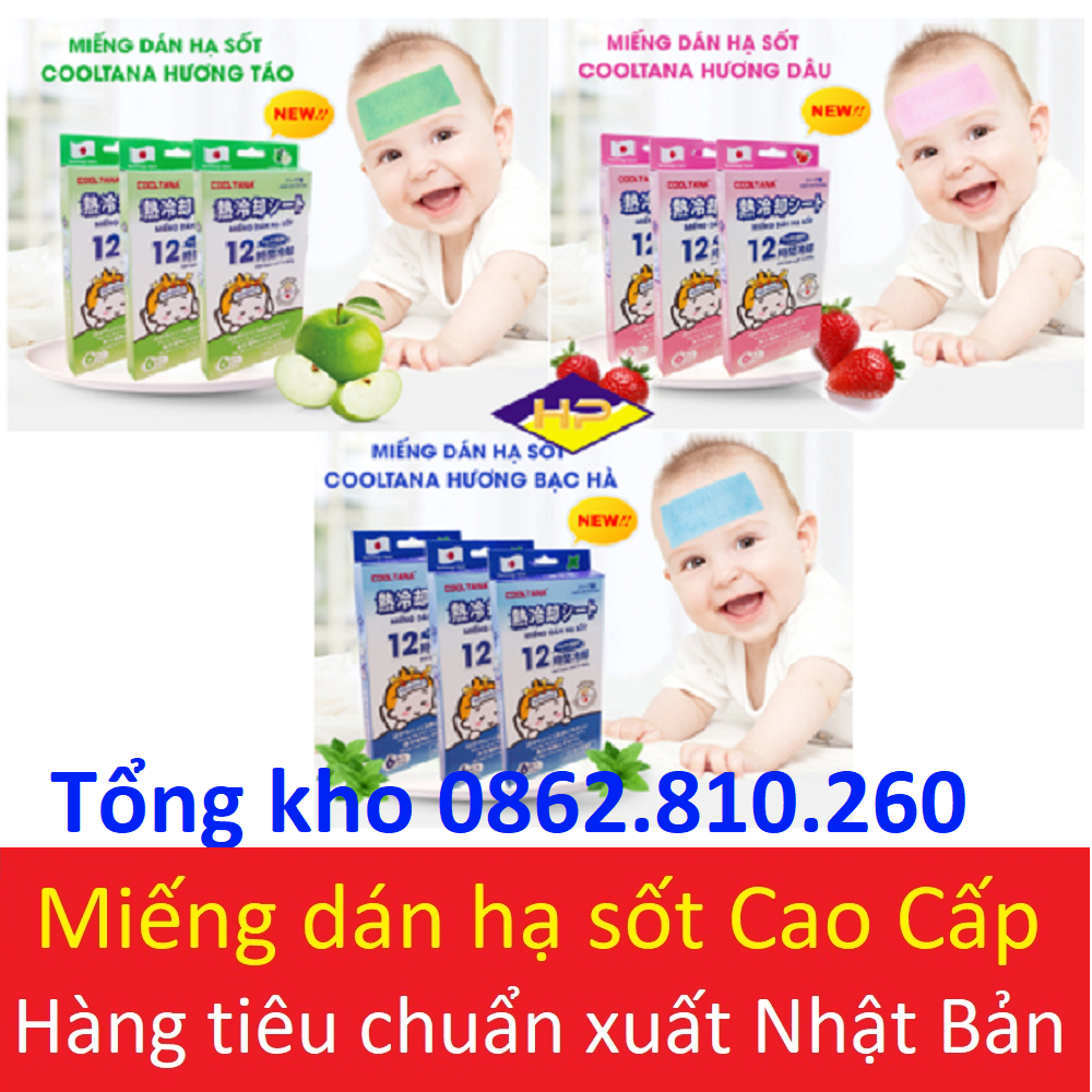 MIẾNG DÁN HẠ SỐT cooling sheet apple / doctor cool gel / Japan Technology cooltana doctorcool