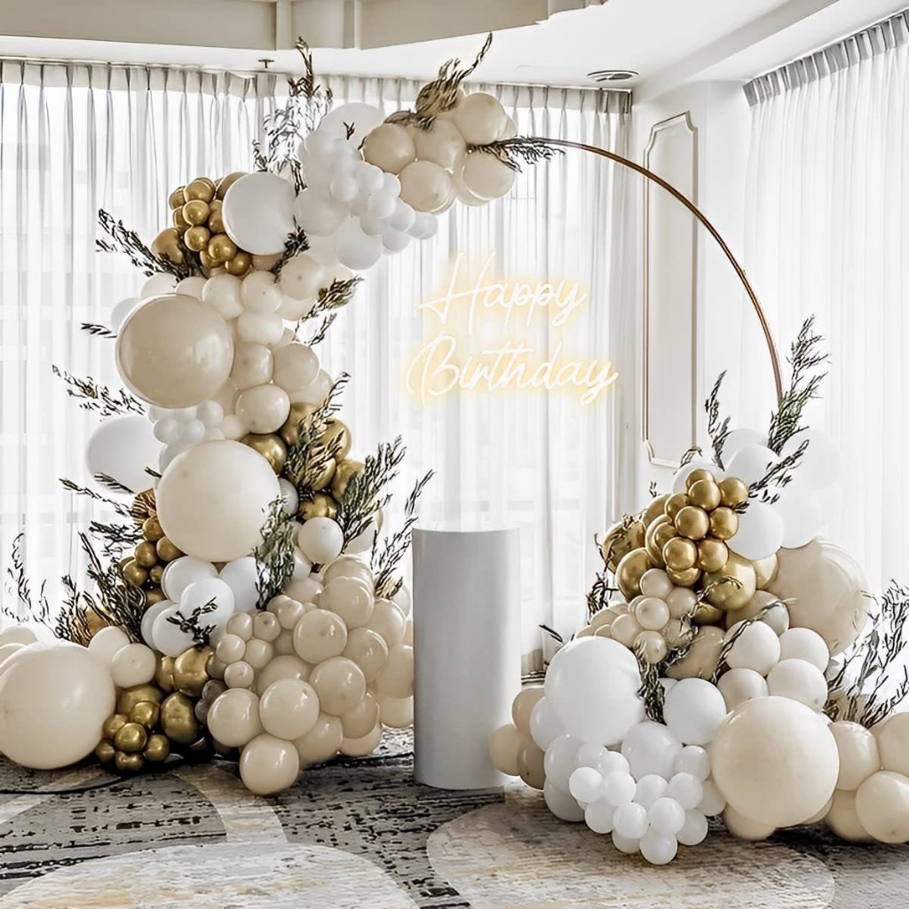 Set bong bóng nhôm 4d trang trí tiệc phòng cưới sinh nhật happy birthday full month kỉ niệm lớp học