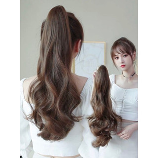 Tóc giả nữ ngoặm ngoạm xoăn đuôi dáng dài kèm ảnh thật [toc gia xoan]