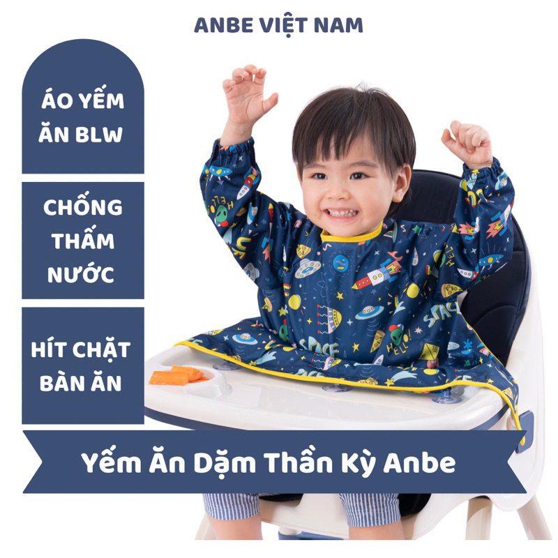 Áo Yếm Ăn Dặm Thần Kỳ Dài Tay Chống Thấm BLW Cho Bé ANBE VIETNAM