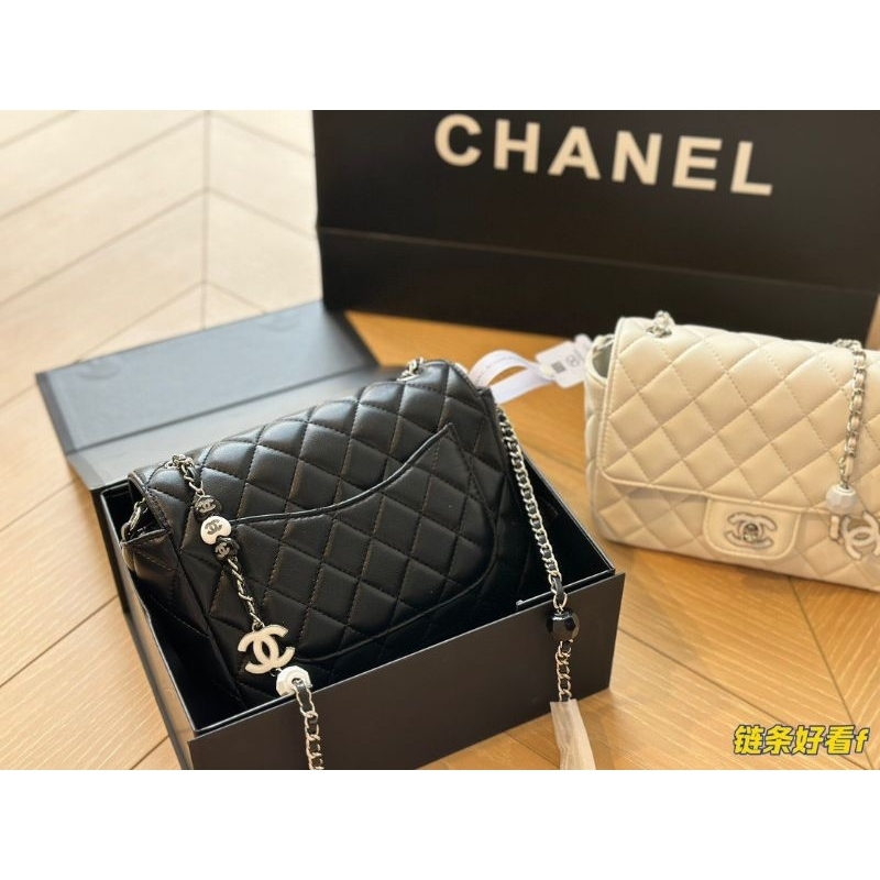 Túi xách dành cho nữ C.N sz19cm mini dây xích gắn charm da mịn kèm hộp nam châm