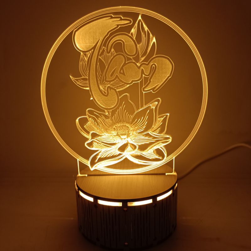 Đèn 3D Led - Tâm Hoa Sen