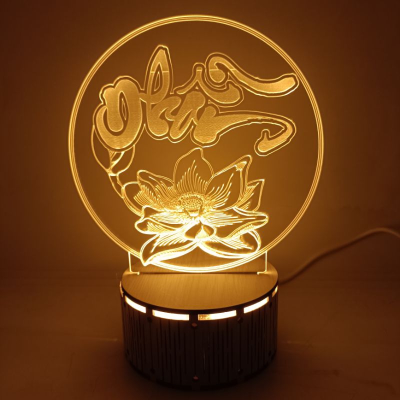 Đèn 3D Led - Tâm Hoa Sen