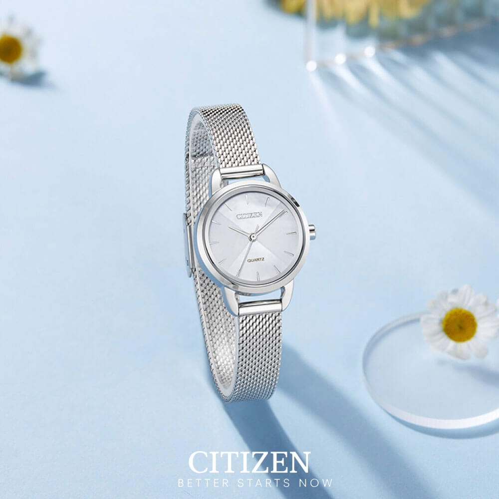 Đồng Hồ Nữ Citizen Dây Thép Không Gỉ EQ3000-58D - Mặt Xà Cừ (26mm)