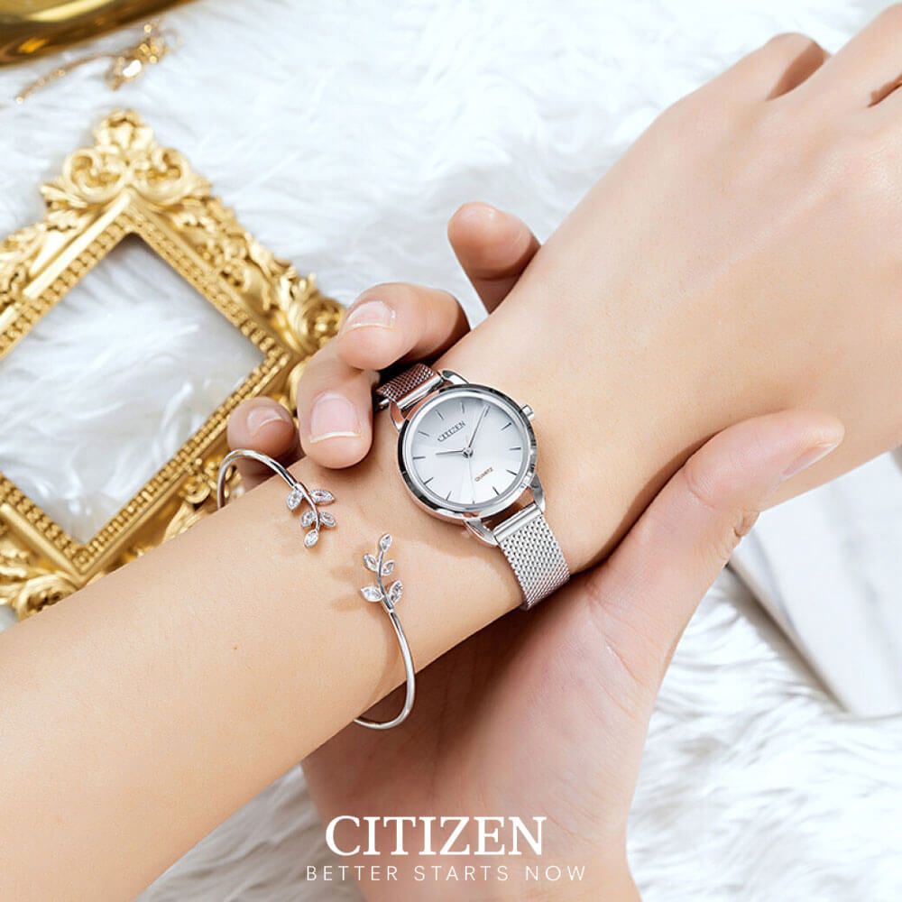 Đồng Hồ Nữ Citizen Dây Thép Không Gỉ EQ3000-58D - Mặt Xà Cừ (26mm)