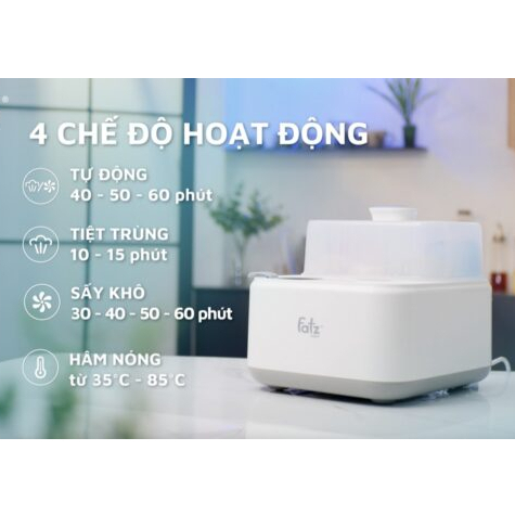 Máy tiệt trùng sấy khô thông minh tích hợp máy hâm sữa Fatz.baby Captain 1