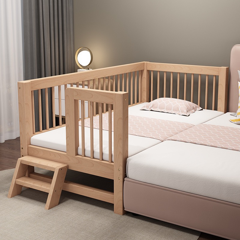Giường cũi cho bé, giường ngủ trẻ em dài 1m5 rộng 80cm gỗ thông nhập khẩu - Nội Thất HT