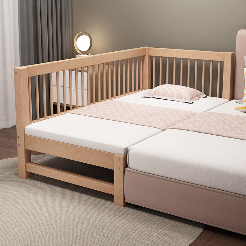 Giường cũi cho bé, giường ngủ trẻ em dài 1m5 rộng 80cm gỗ thông nhập khẩu - Nội Thất HT