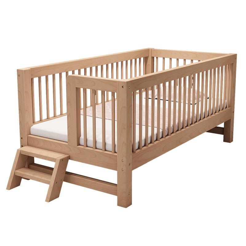 Giường cũi cho bé, giường ngủ trẻ em dài 1m5 rộng 80cm gỗ thông nhập khẩu - Nội Thất HT