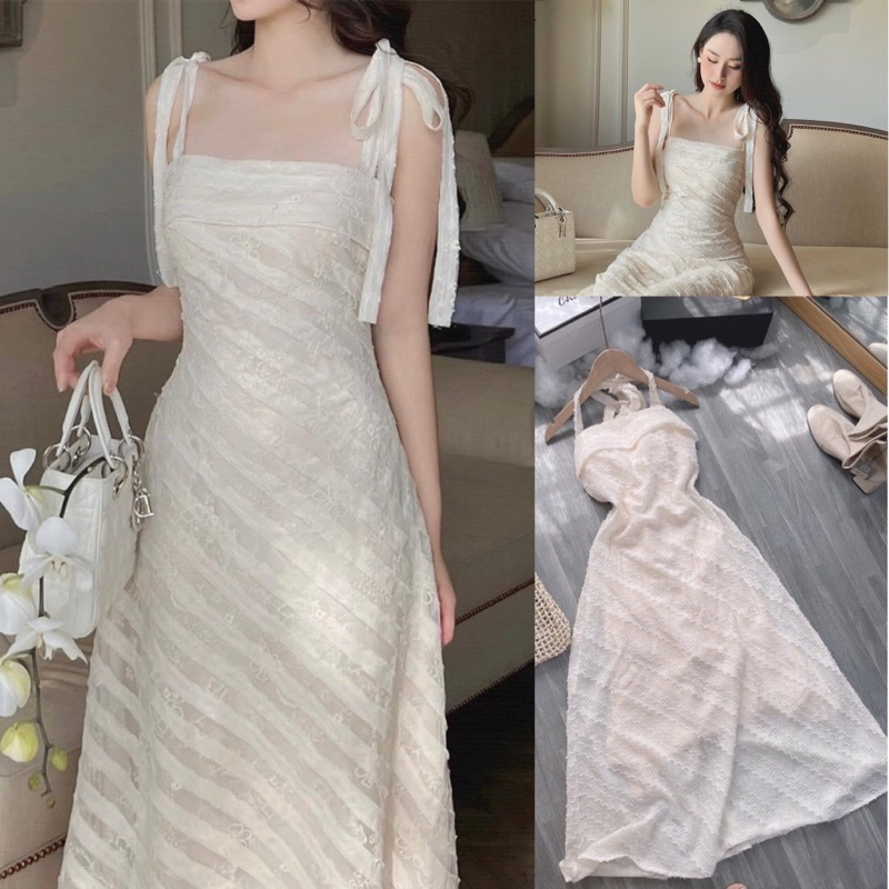 ĐẦM MIDI TRỄ VAI RÚT DÂY 2M