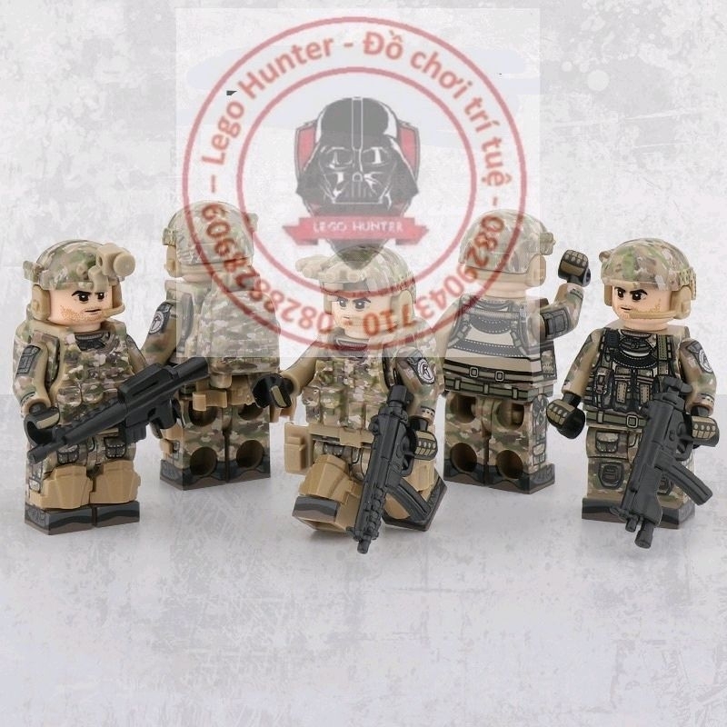 Us Army minifigures special force team đội 5 lính đặc nhiệm thủy quân lục chiến Mỹ kèm trang bị vũ khí