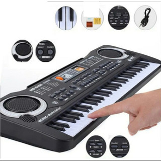 Đàn Piano điện tử Keyboard 61 Phím Kèm Mic+ dây sạc cho bé.