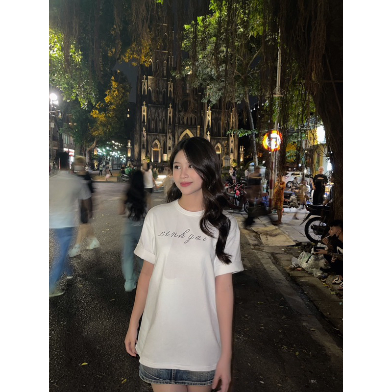 Áo Phông Đính Đá Xinh Gái