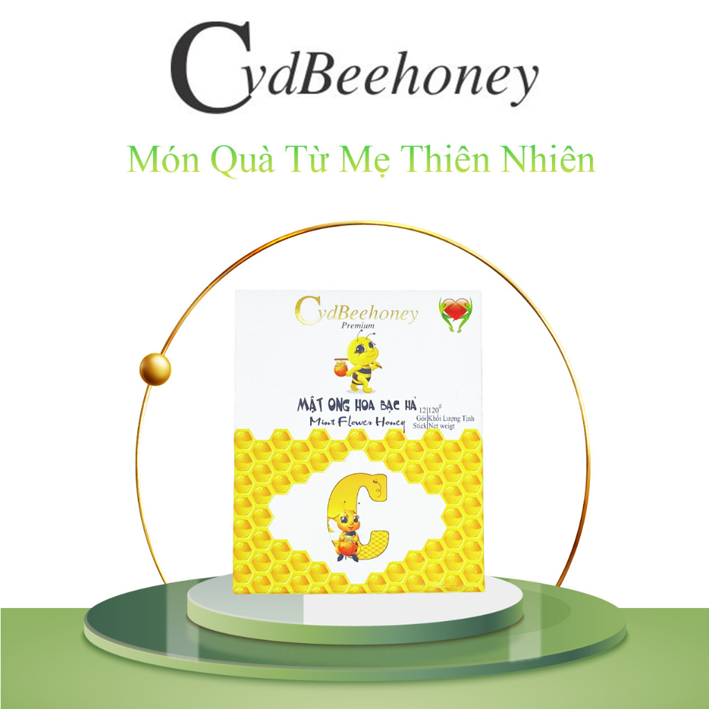 Hộp Mật Ong Hoa Hoa Bạc Hà Nguyên Chất, Tăng Đề Kháng, Phục Hồi Sức Khỏe, Đẹp Da Cho Người Già,Trẻ Em CVDBEEHONEY 12x10g