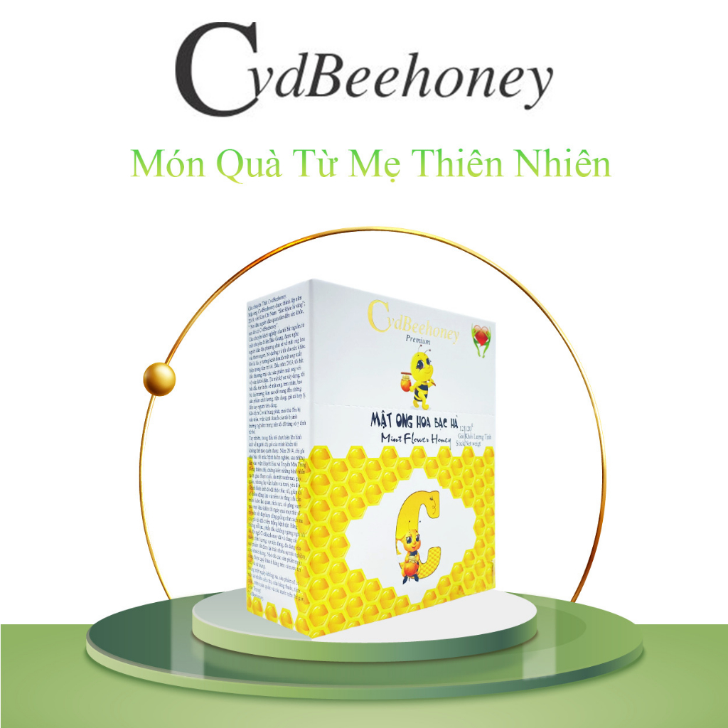 Hộp Mật Ong Hoa Hoa Bạc Hà Nguyên Chất, Tăng Đề Kháng, Phục Hồi Sức Khỏe, Đẹp Da Cho Người Già,Trẻ Em CVDBEEHONEY 12x10g