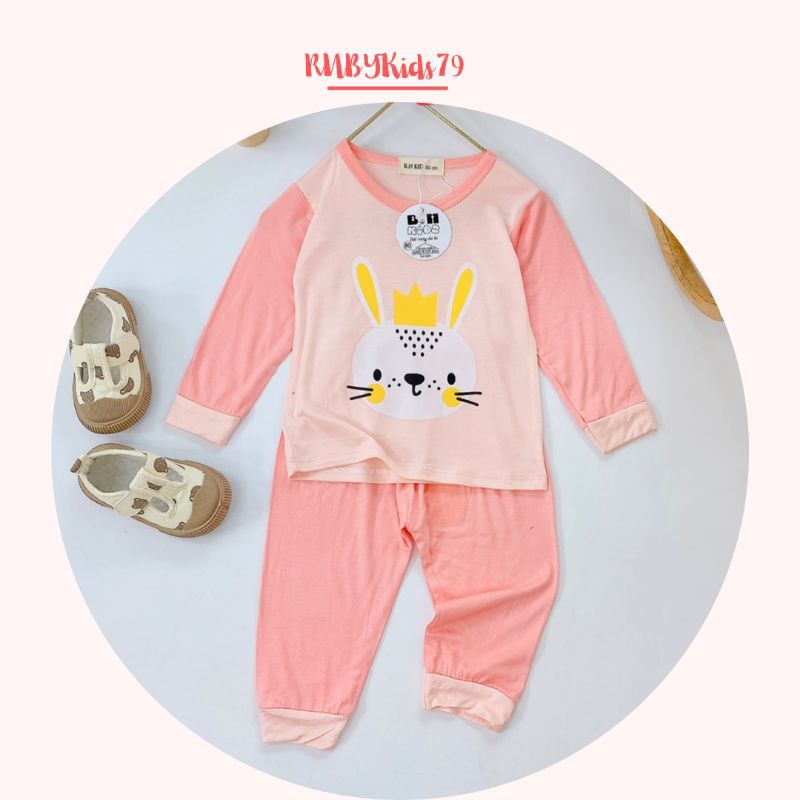 Đồ dài tay cho bé gái chất vải thun lạnh 4 chiều mát mịn - rubykids79