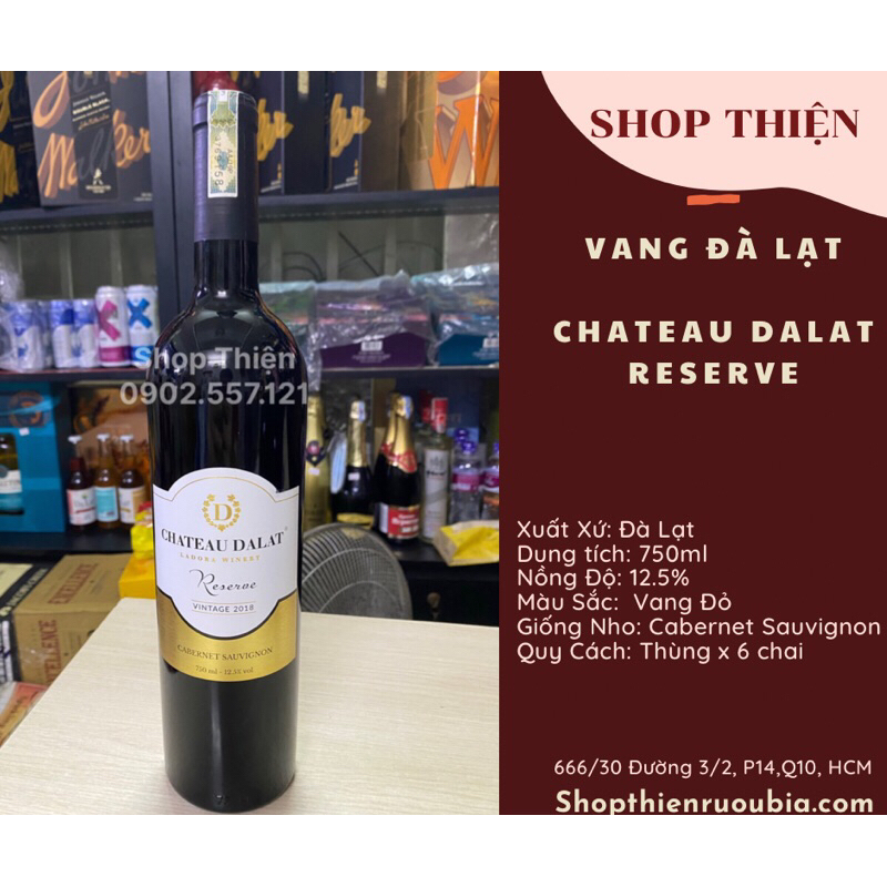 Vang Đà Lạt Đỏ Chateau Dalat Reserve 12.5 750ml- Cabernet Sauvignon