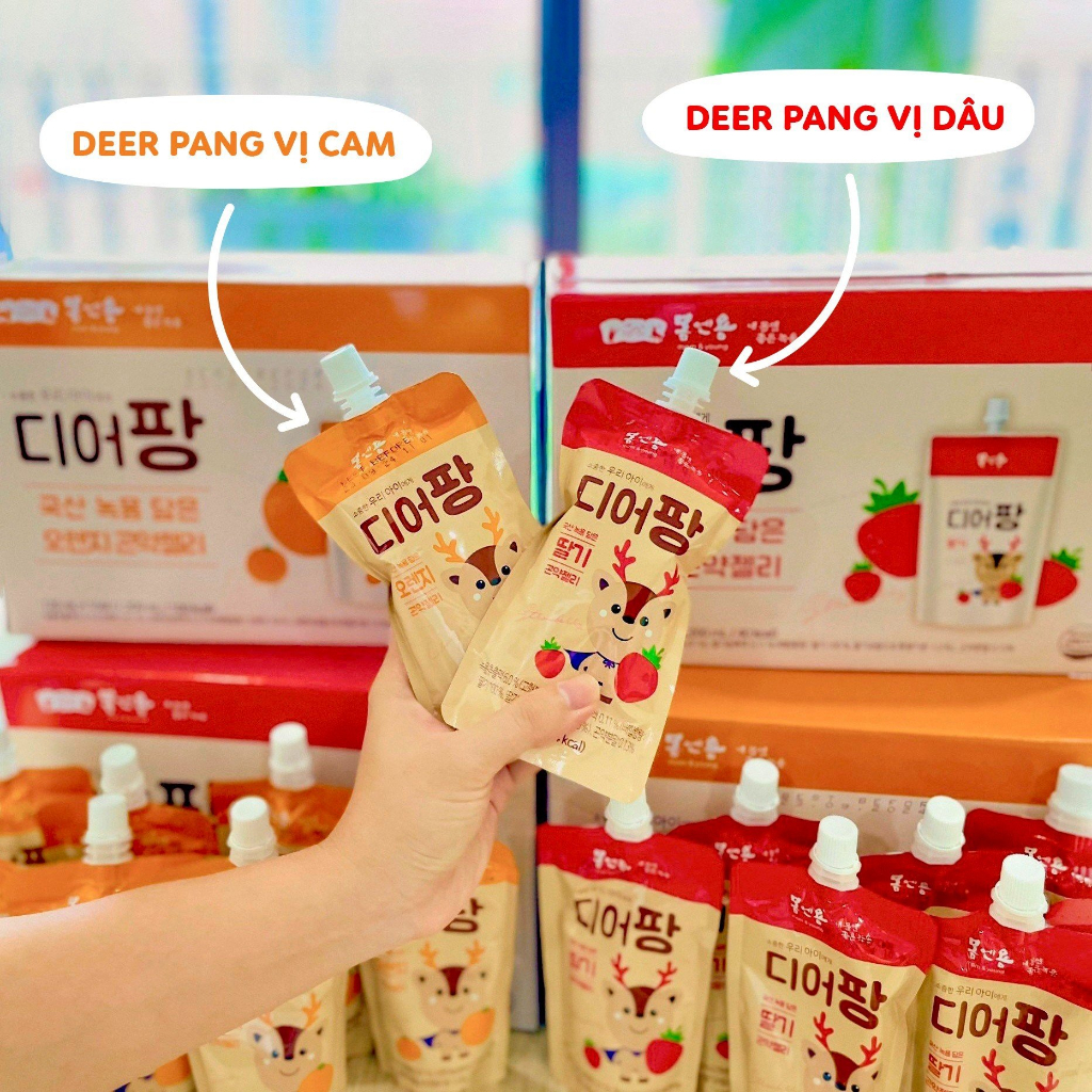 Nước uống thạch Hoa Quả Nhung Hươu Deer Pang HQ cho bé từ 1 tuổi (120ml/gói)