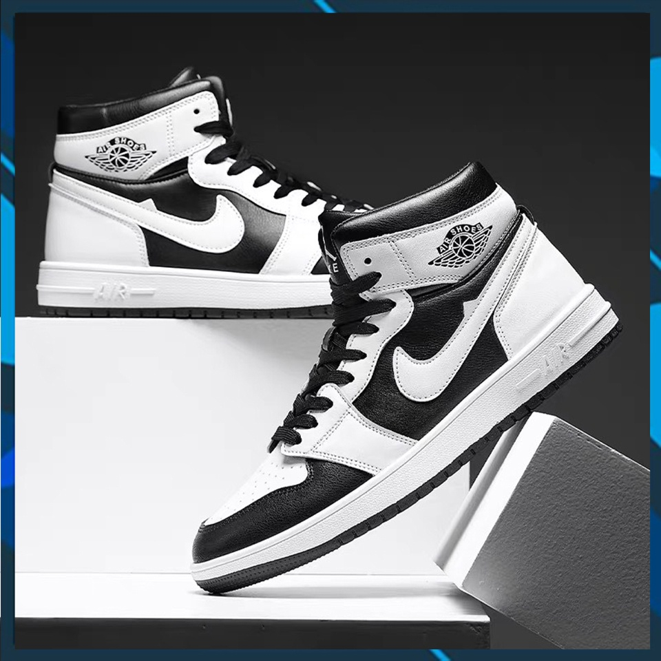 Giày thể thao sneaker JD Trắng Đen cổ Cao hight full size nam nữ ,giày Jd panda trắng đen,giày JD 1 panda cao cổ