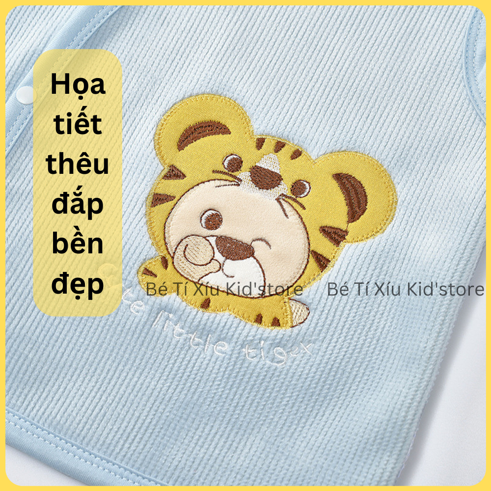 Áo Gile Băng Lông Cài Chéo Lót Nỉ Siêu Dày Đáng Yêu Cho Bé