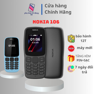 Điện thoại nokia 106 bản 2 sim loa to sóng khoẻ đầy đủ phụ kiện pin, sạc