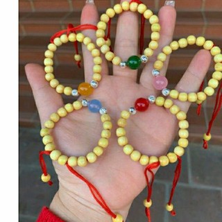 Vòng dâu tằm mix phong thủy cho bé. Dây rút