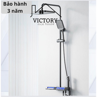Sen cây tắm đứng 5 phím đàn hiển thị nhiệt độ bộ vòi sen tắm đứng nóng lạnh cao cấp victory