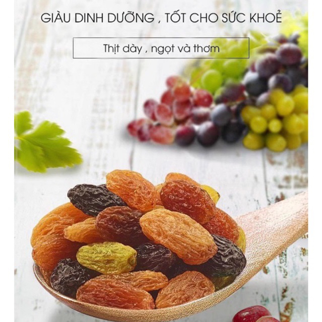 Nho khô Chile mix 3 màu AKIFOOD, nho khô không đường sấy chua ngọt tự nhiên