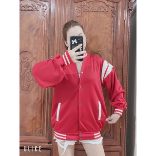 áo khoác bomber viền vai da
